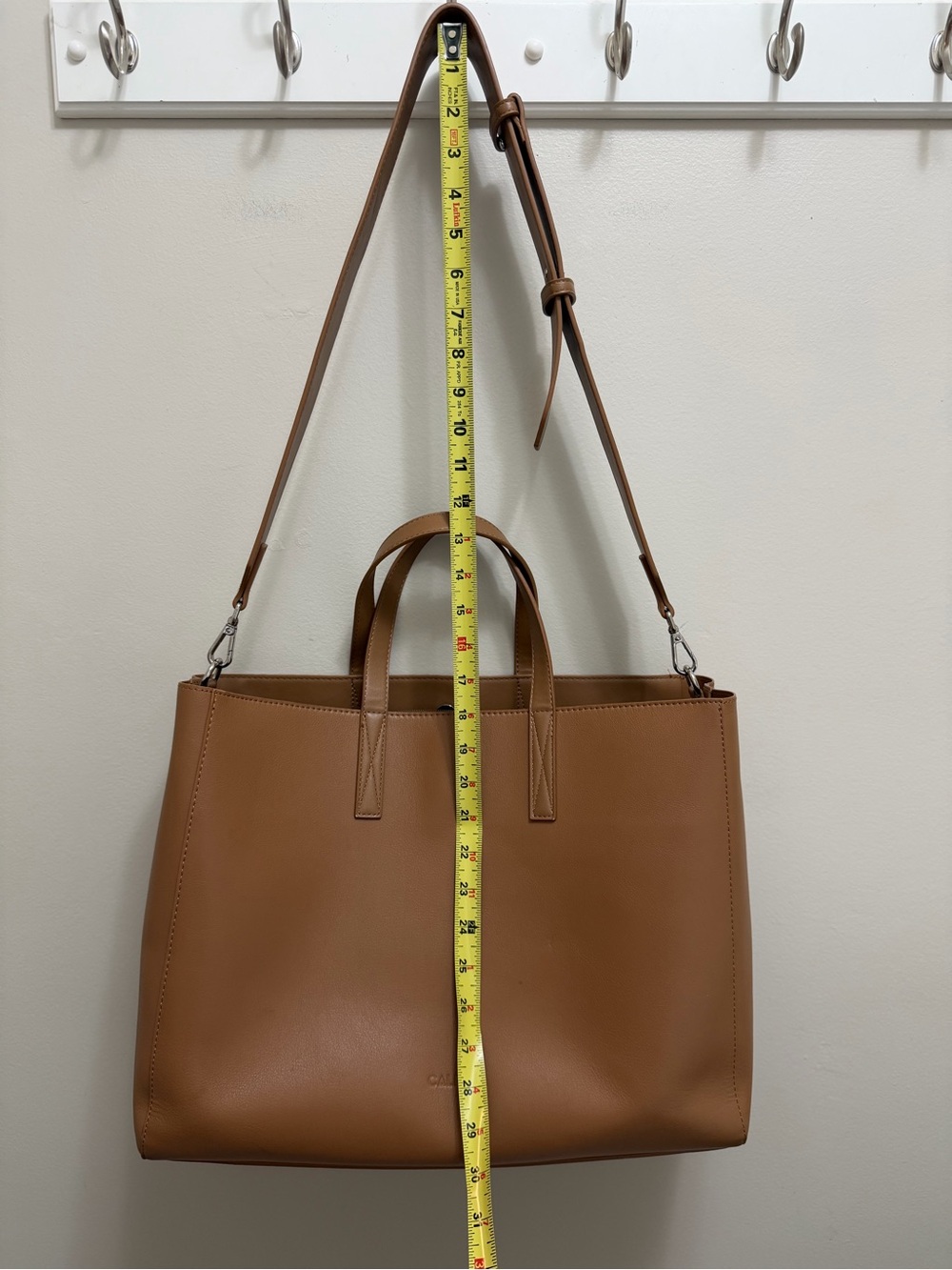 Calpak Haven 16” Laptop Tote Travel Bag Detachable Strap in Toffee - Picture 15 of 16